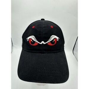 Portland Winterhawks Hat Black Red Angry Eyes Vintage Logo Adjustable Snapback